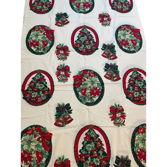 VTG Wamsutta Hallmark Christmas Applique Cut N Sew Panel Tree Ornaments 80s 2yd - Picture 3 of 4
